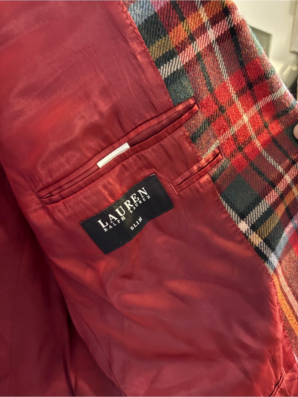 Lauren Ralph Lauren Red Plaid Sport Coat - Picture 2 of 3